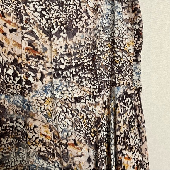 DKNY Boho Printed Midi Dress Artsy Handkerchief Hemline - Picture 8 of 15
